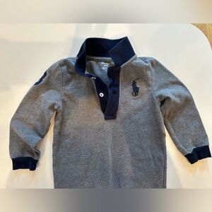 Ralph Lauren - Gray and Navy Polo Romper - Size 24 Months